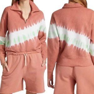 RE/DONE X Hanes Clay Diagonal Dye 70’s Half Zip Sweatshirt